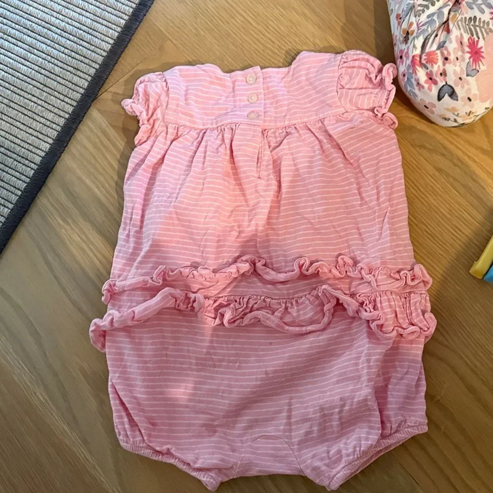 Ralph Lauren Pink Striped Baby bubble 9m